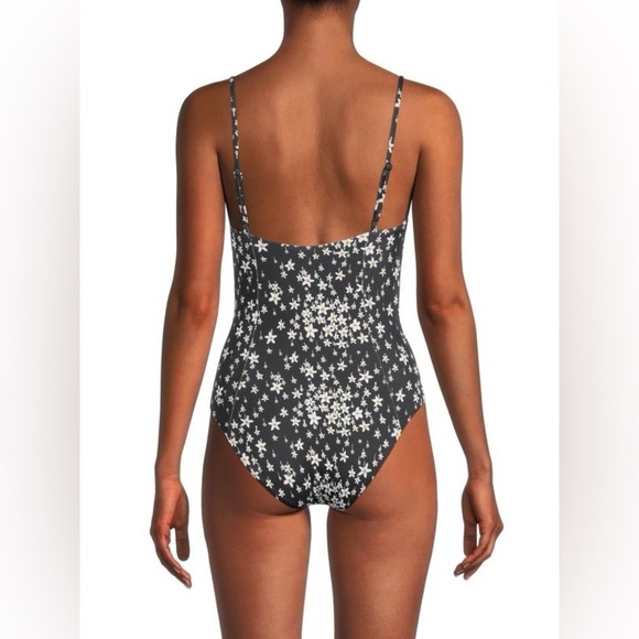 NWT Onia Chelsea Floral Liberty Starry Night One-Piece Swimsuit Black White S - Picture 2 of 11